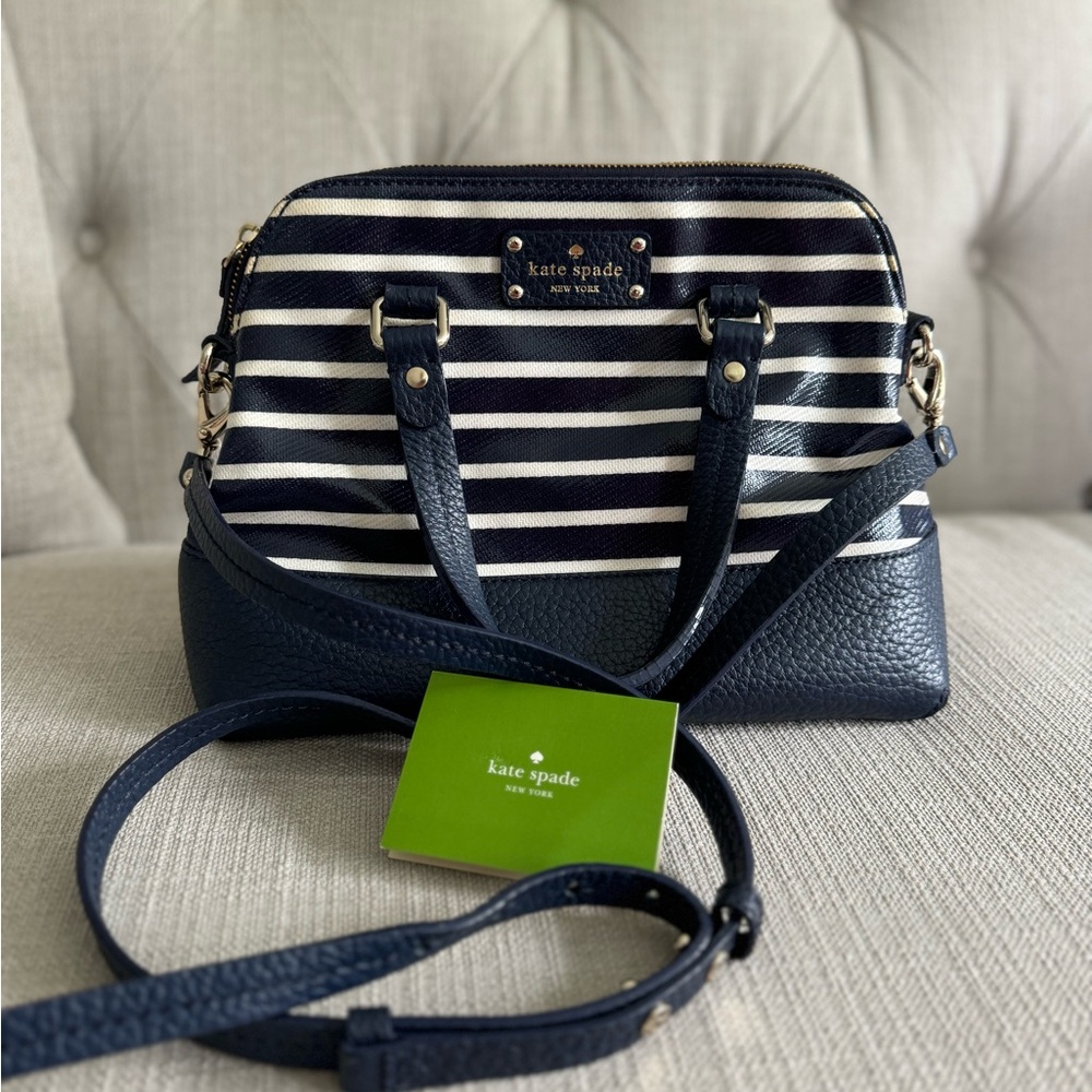 Kate Spade Grove Court Navy & White Bag